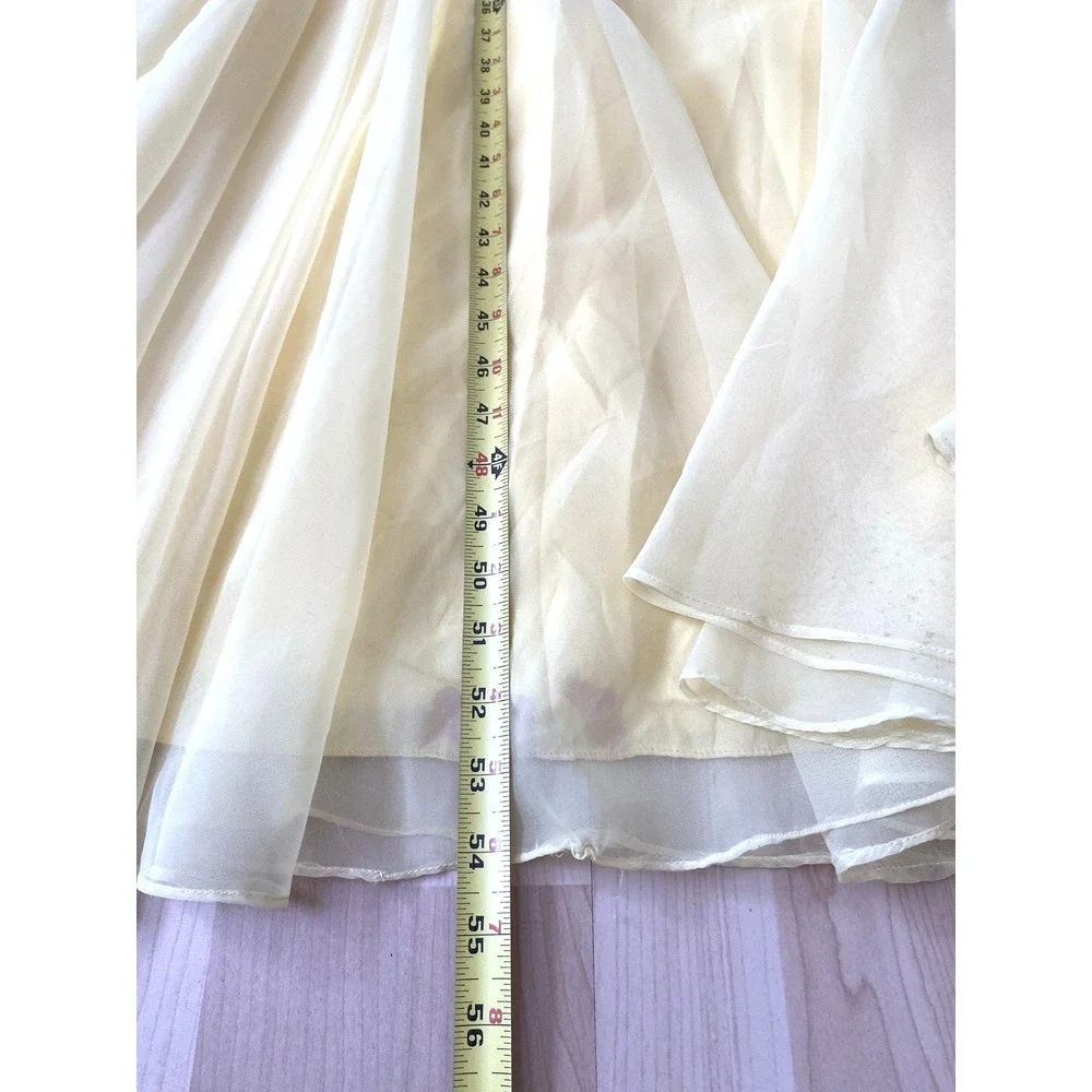 1980s Women's Dress XS Handmade Yellow Lace Ballroom Romantic Fairy Maxi (Read) - Picture 12 of 12